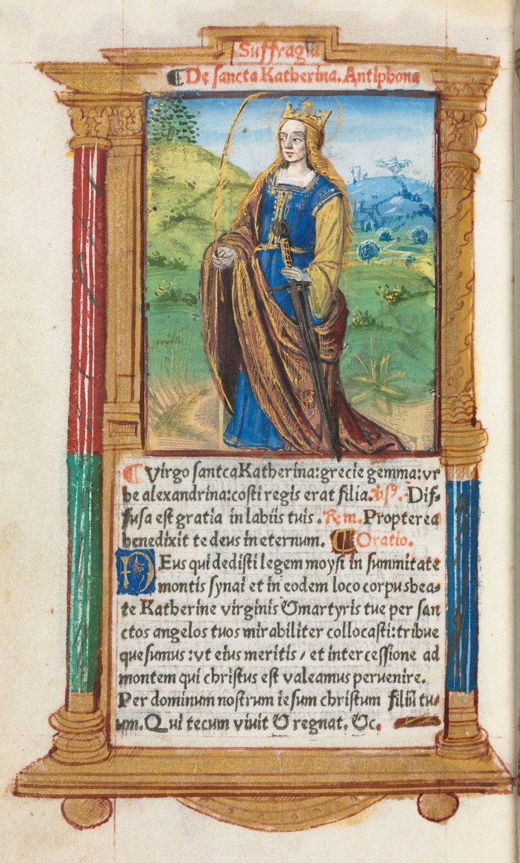 Trykt tidebog (brug af Rom): fol. 109v, Skt. Katharina af Guillaume Le Rouge