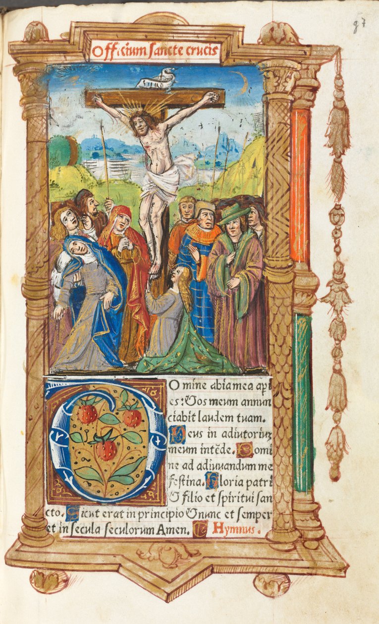 Trykt timebog (brug af Rom): bl. 55r, Korsfæstelsen af Guillaume Le Rouge