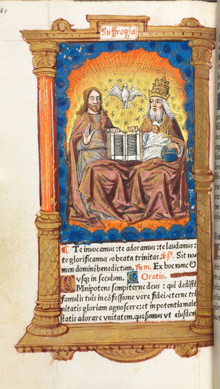 Trykt tidebog (brug af Rom): fol. 94v, Treenigheden af Guillaume Le Rouge