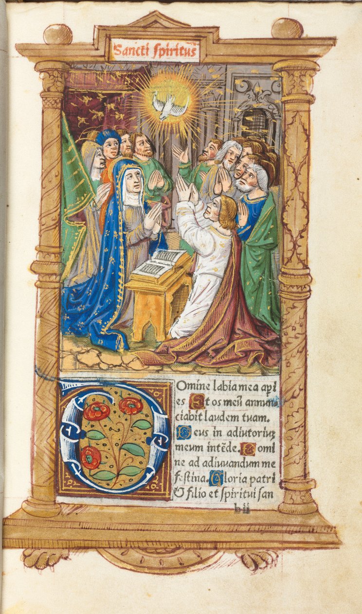 Trykt Timebog Brug af Rom: fol. 58r, Pinsedag, 1510. af Guillaume Le Rouge