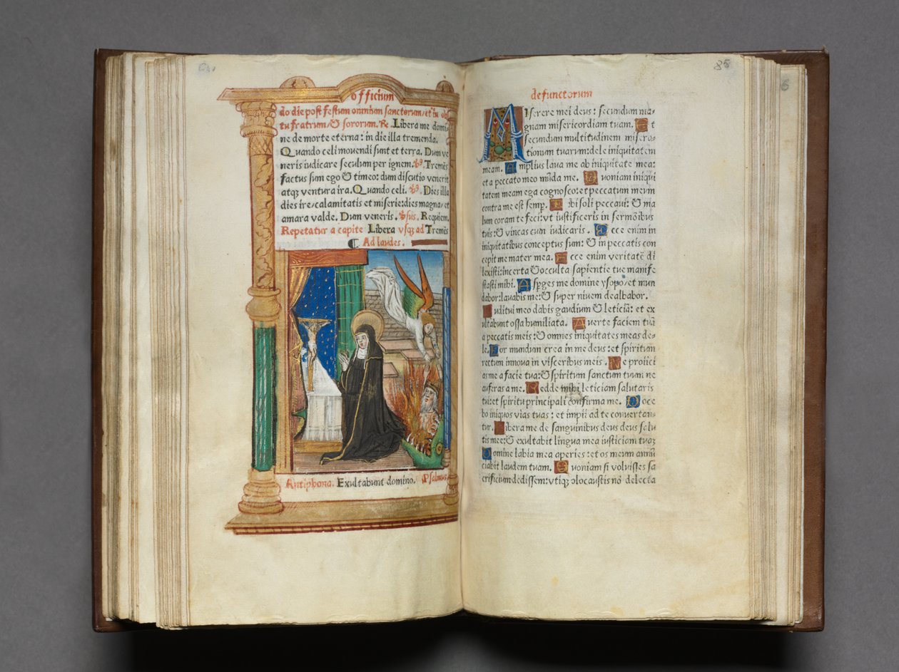 Trykt Timebog Brug af Rom: fol. 85r, Dominikansk nonne, 1510. af Guillaume Le Rouge