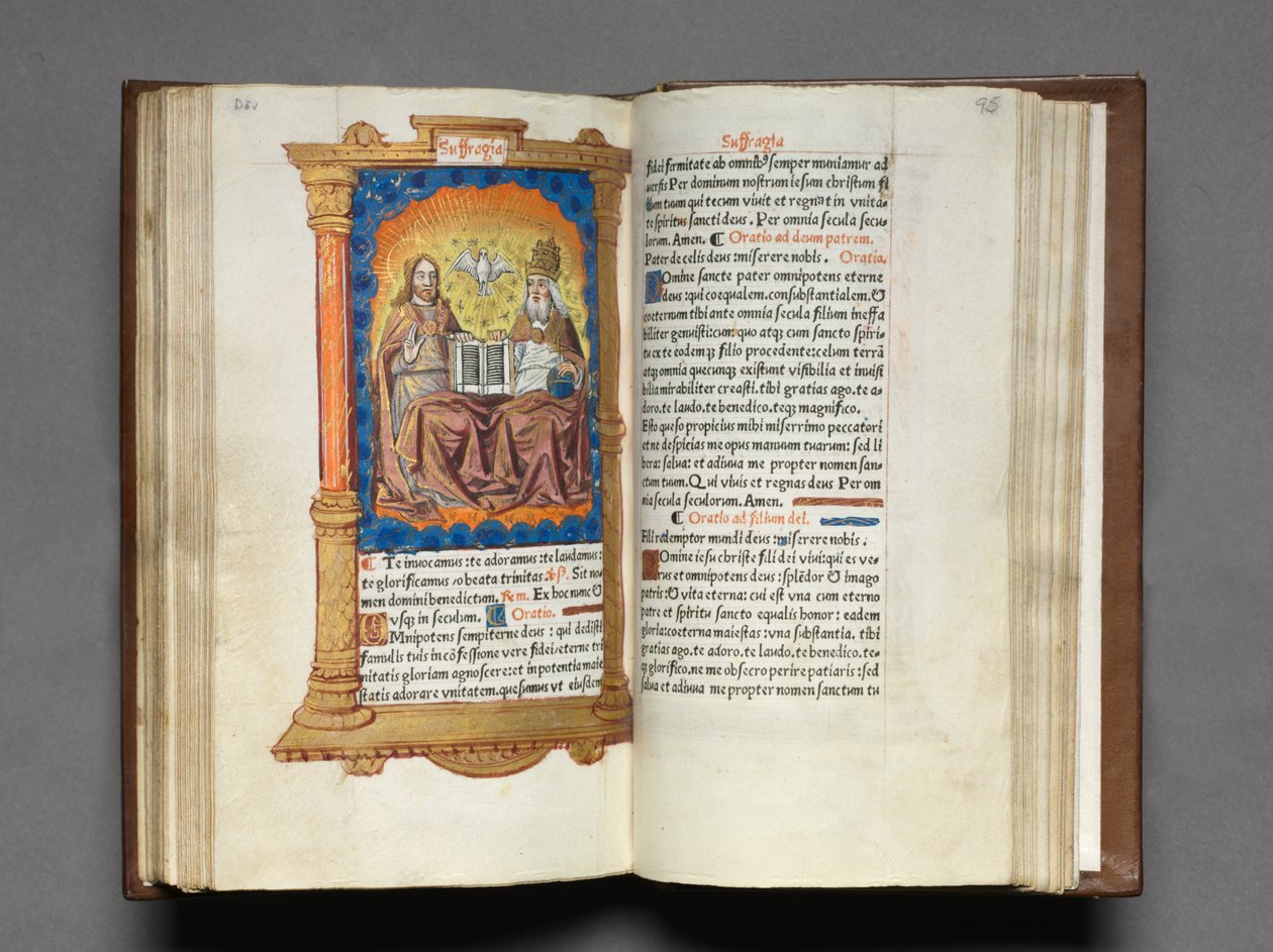 Trykt Timebog Brug af Rom: fol. 95r, Treenigheden, 1510. af Guillaume Le Rouge