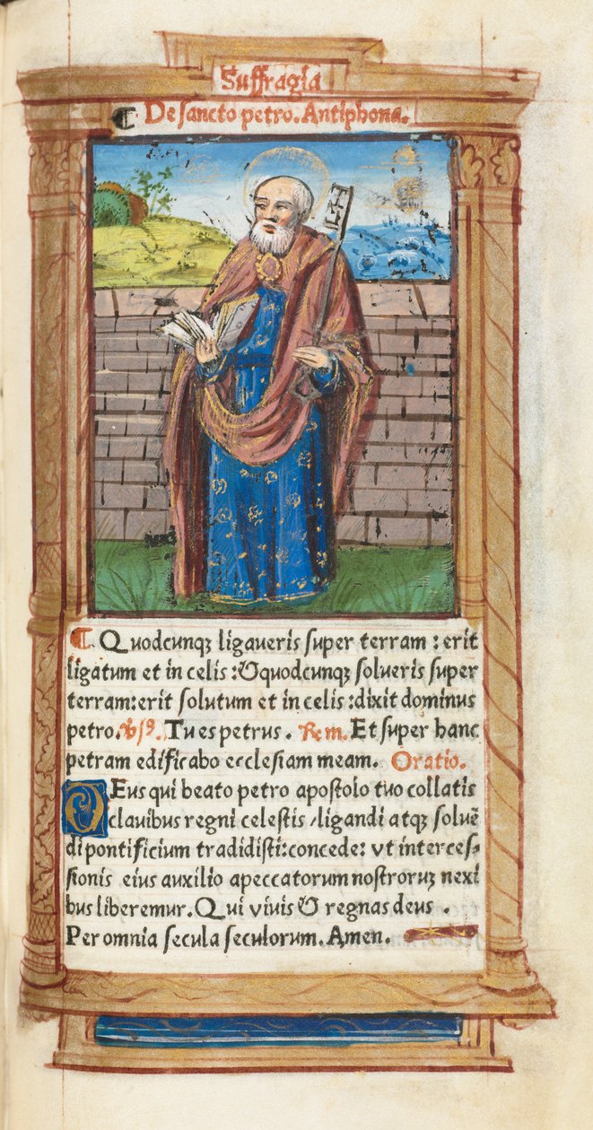 Trykt Timebog Brug af Rom: fol. 99r, Sankt Peter, 1510. af Guillaume Le Rouge
