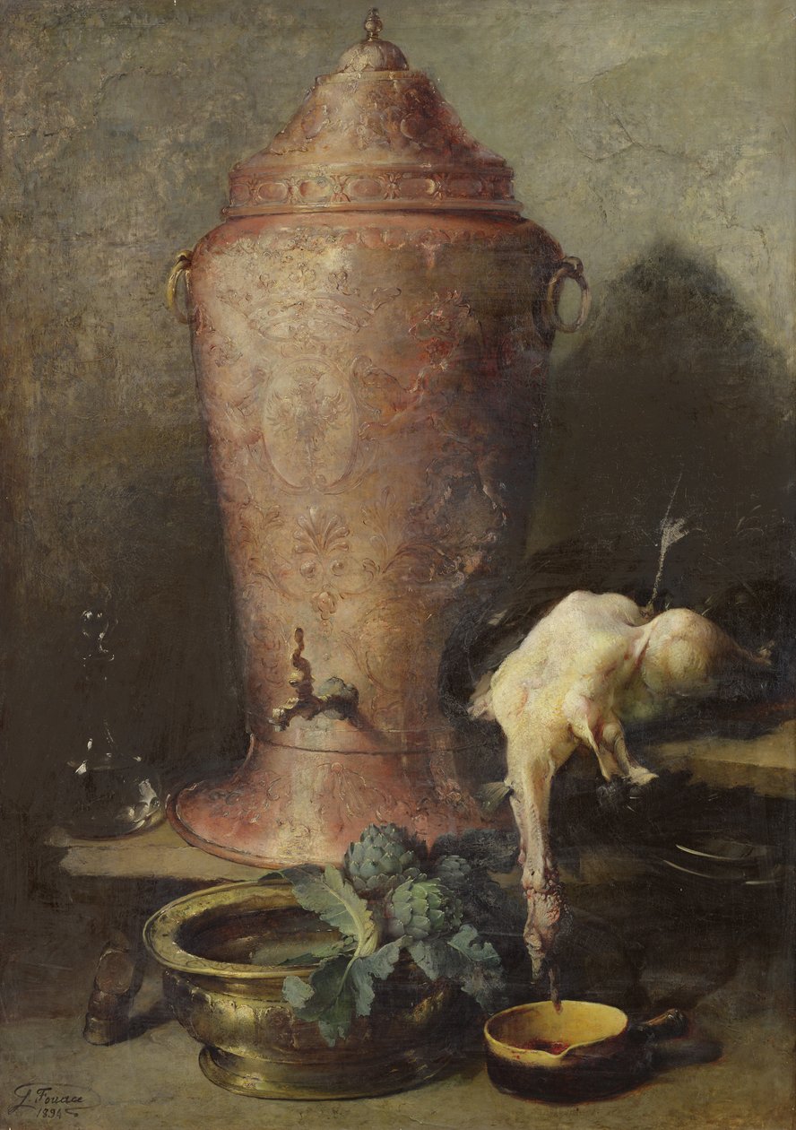 Stilleben med springvand, 1894 af Guillaume Romain Fouace