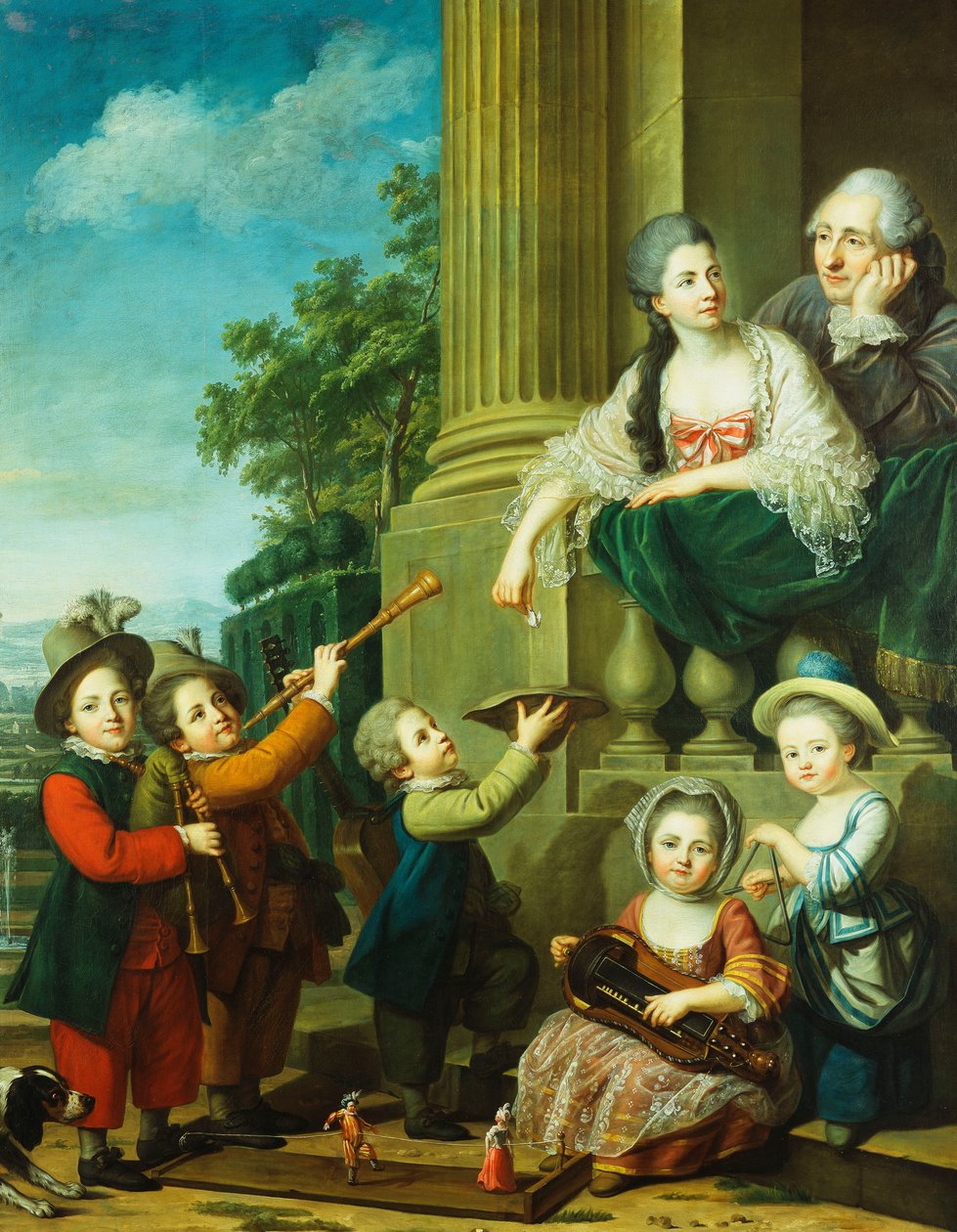 Et gruppeportræt af familien Perceval af Guillaume Voiriot