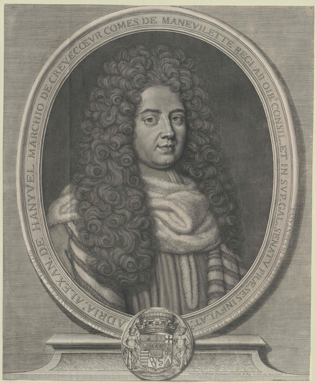 Adrien-Alexandre marquess Comte de Manevilette Crevecoeur (tryk) af Guillelmus Vallet
