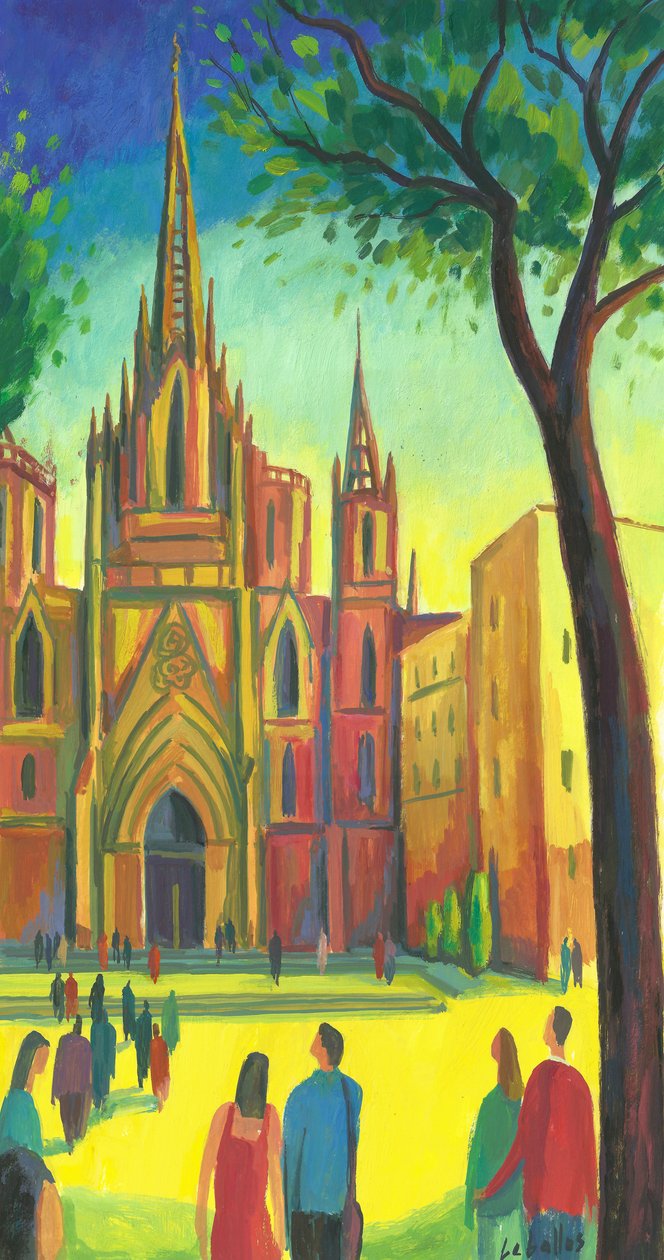Barcelonas katedral, 2013 (gouache på papir) af Guillermo Martí Ceballos
