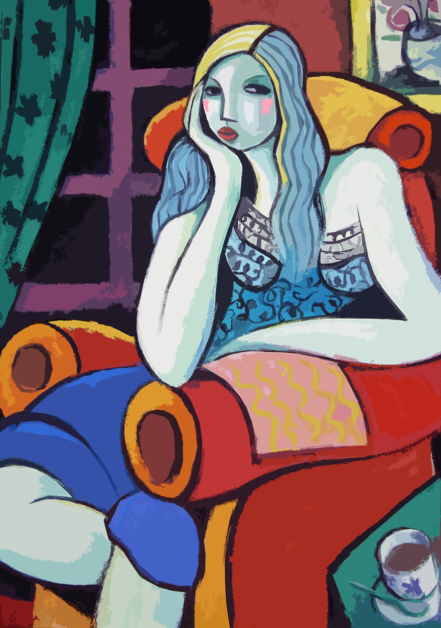 Moonlight, 2007 (gouache med digital retouchering) af Guillermo Martí Ceballos