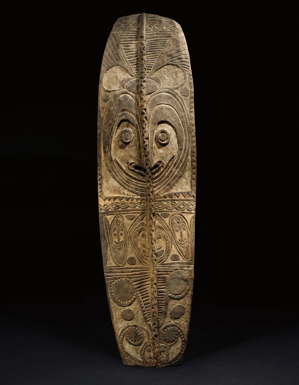 Oval East Sepik-skjold, Wogamusin eller April River (træ) af Guinean New