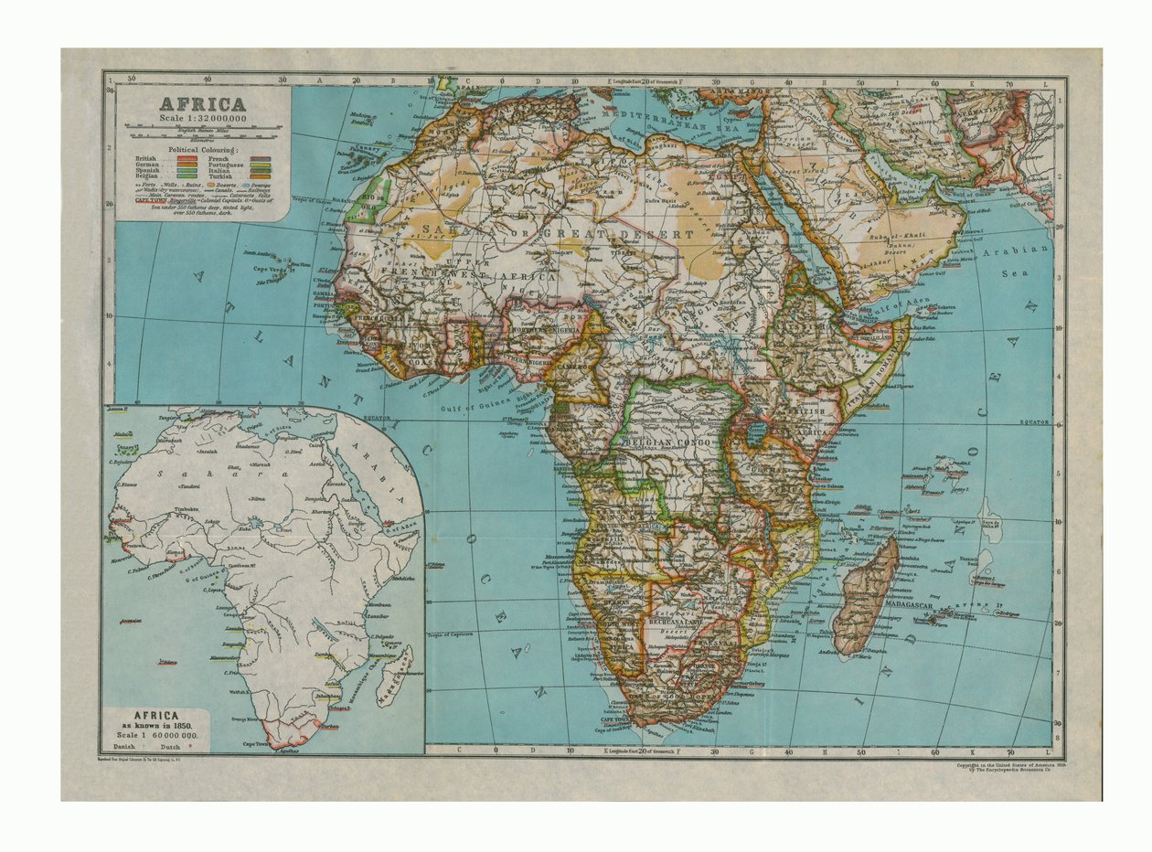 Kort over Afrika, c1910 af Gull Engraving Company
