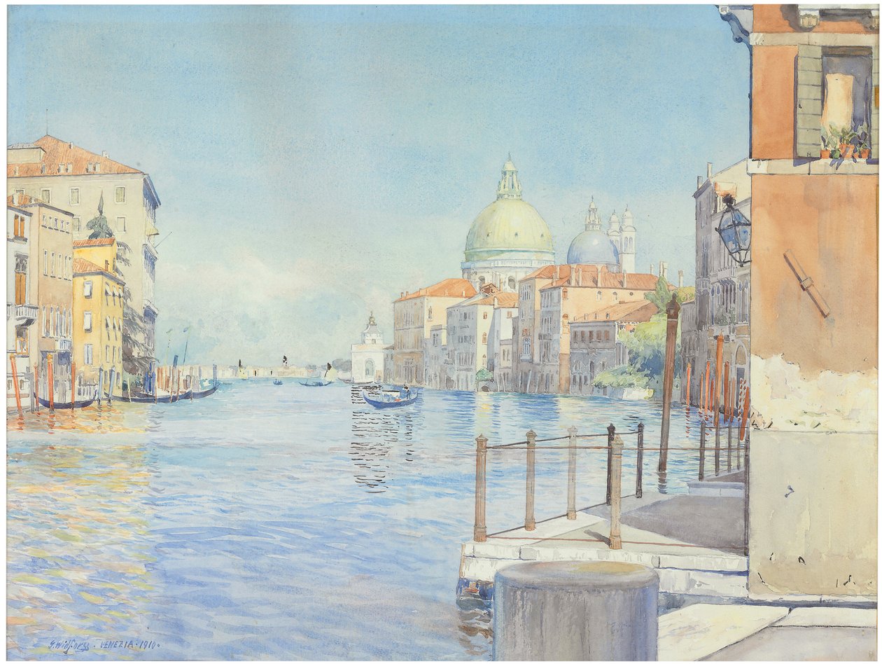 Canal Grande, Venedig, med Santa Maria della Salute af Gunnar Widforss