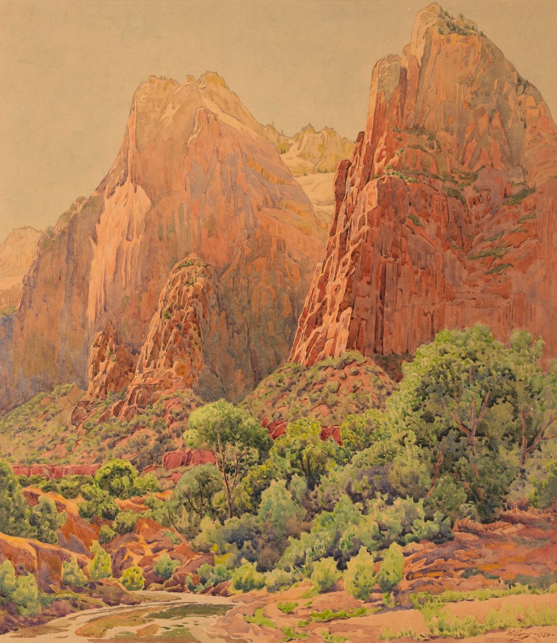 Patriarkerne, Zion National Park af Gunnar Widforss