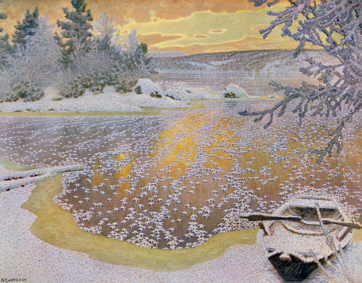 Frost på is af Gustaf Edolf Fjaestad