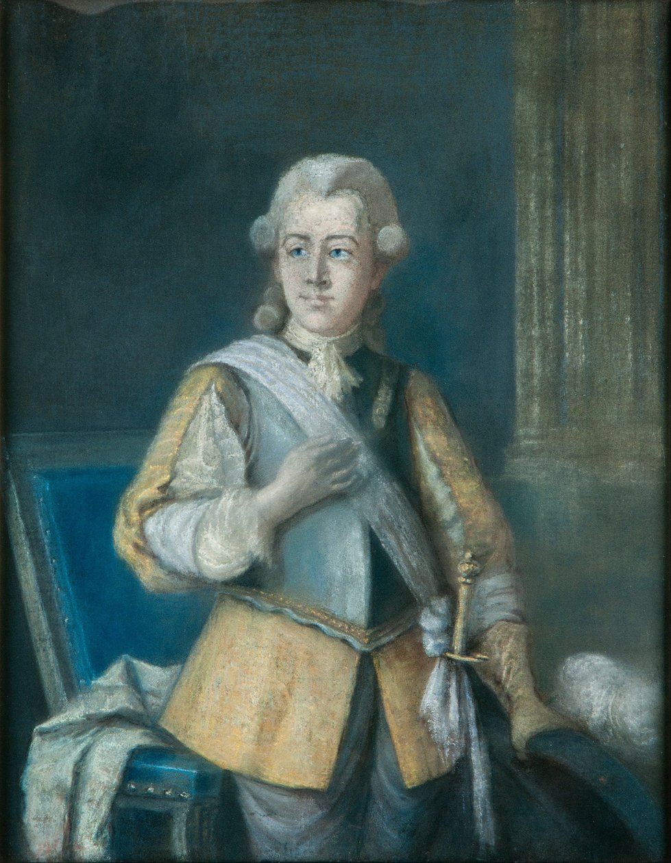 Gustav III, konge af Sverige 1772-1792, i en Gustavus Adolphus inspireret kjole af Gustaf L Lundberg