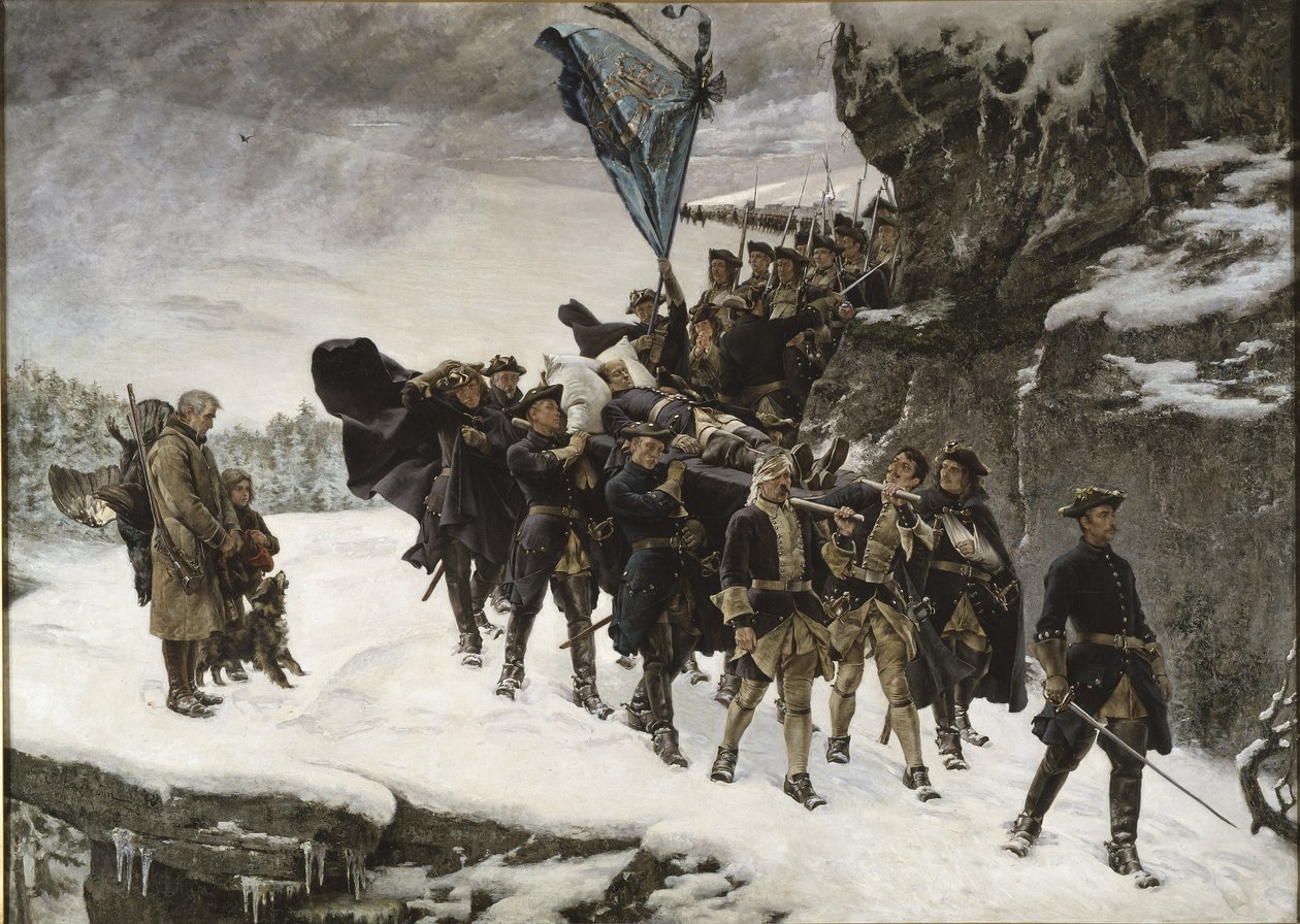 Hjembringer liget af kong Carl XII af Sverige, 1884 af Gustaf Olaf Cederstrom