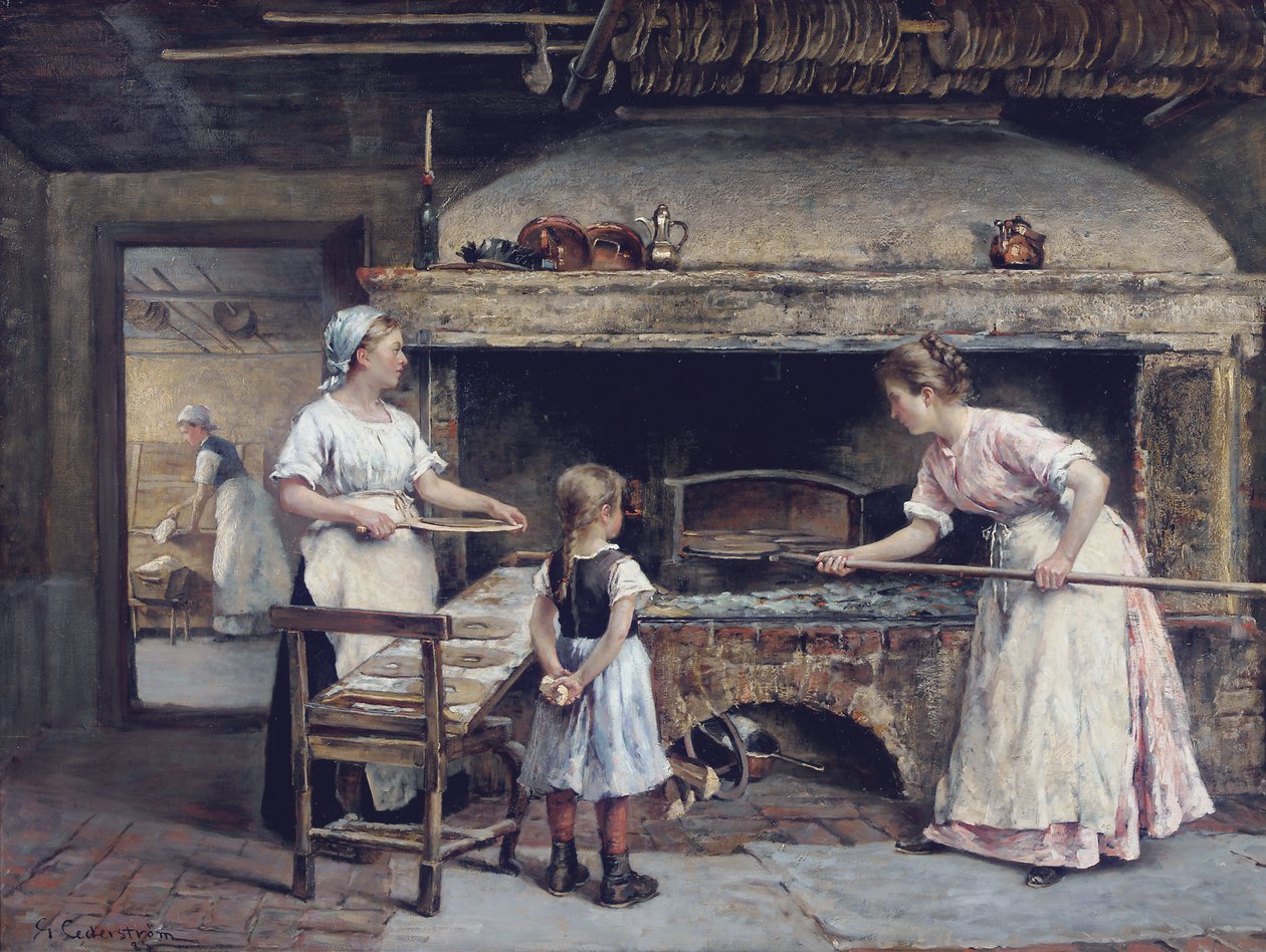 Inde i et bageri af Gustaf Olaf Cederstrom