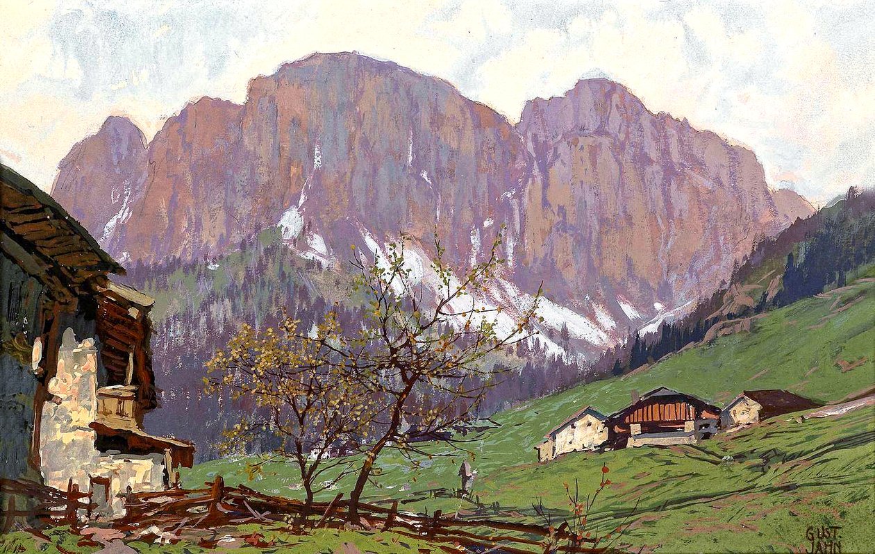 Bjergmotiv af Gustav Jahn