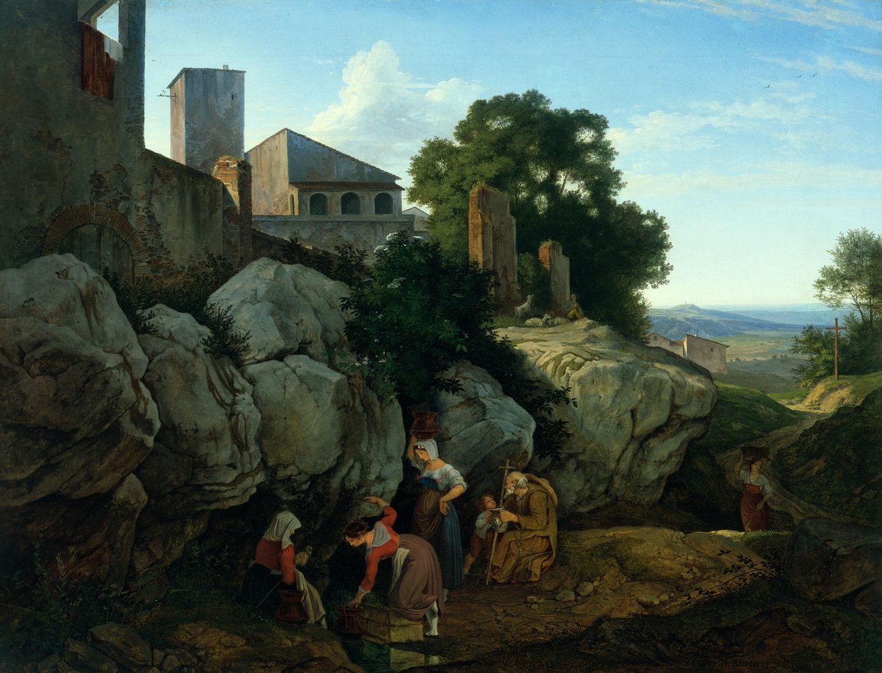 Ariccia (morgen) af Gustav Karl Ludwig Richter