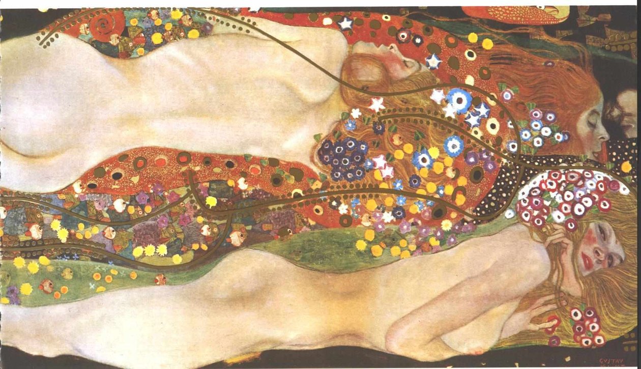 Water slanger II veninder af Gustav Klimt