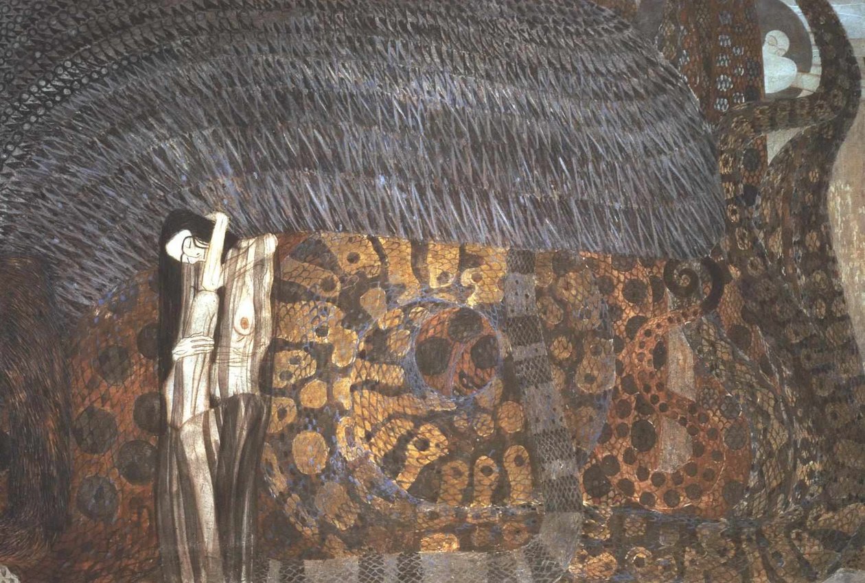 Beethoven Frieze - Forbrugende smerter af Gustav Klimt