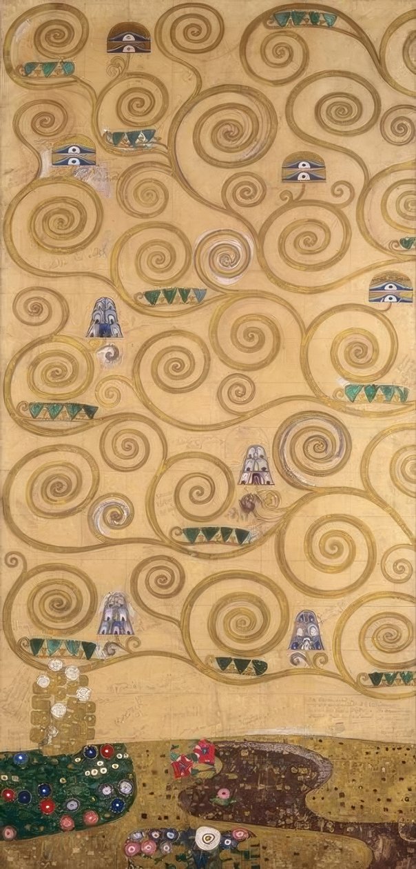 Livets træ (venstre ydre del) af Gustav Klimt