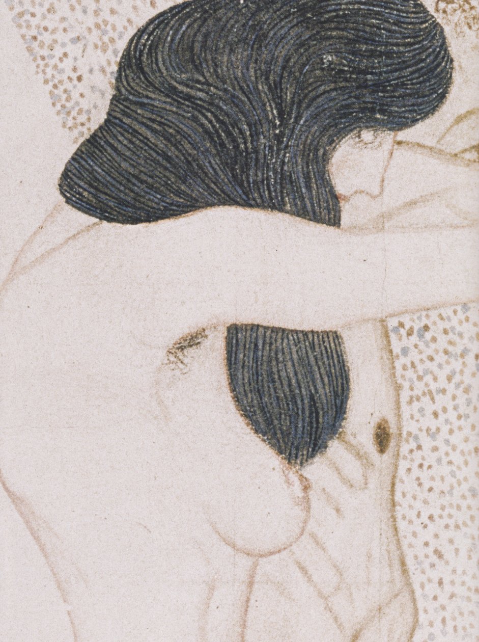 Den svage menneskeheds lidelser af Gustav Klimt