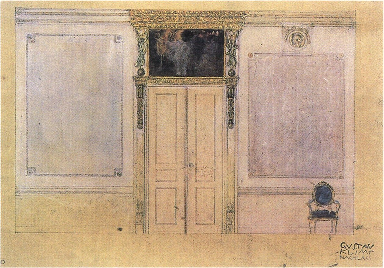 Udkast til design af musiksalonen i Palais Dumba. af Gustav Klimt