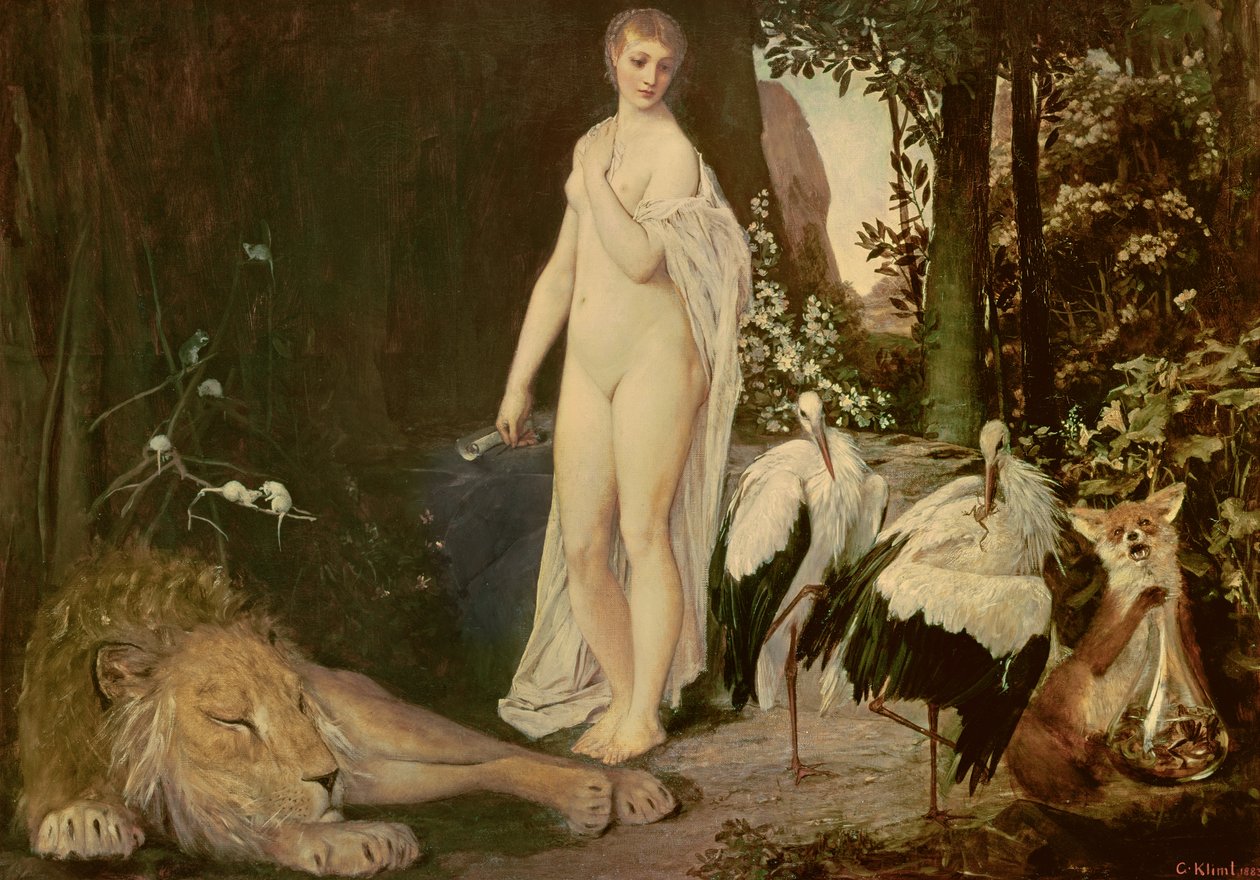 Fabel, 1883 af Gustav Klimt