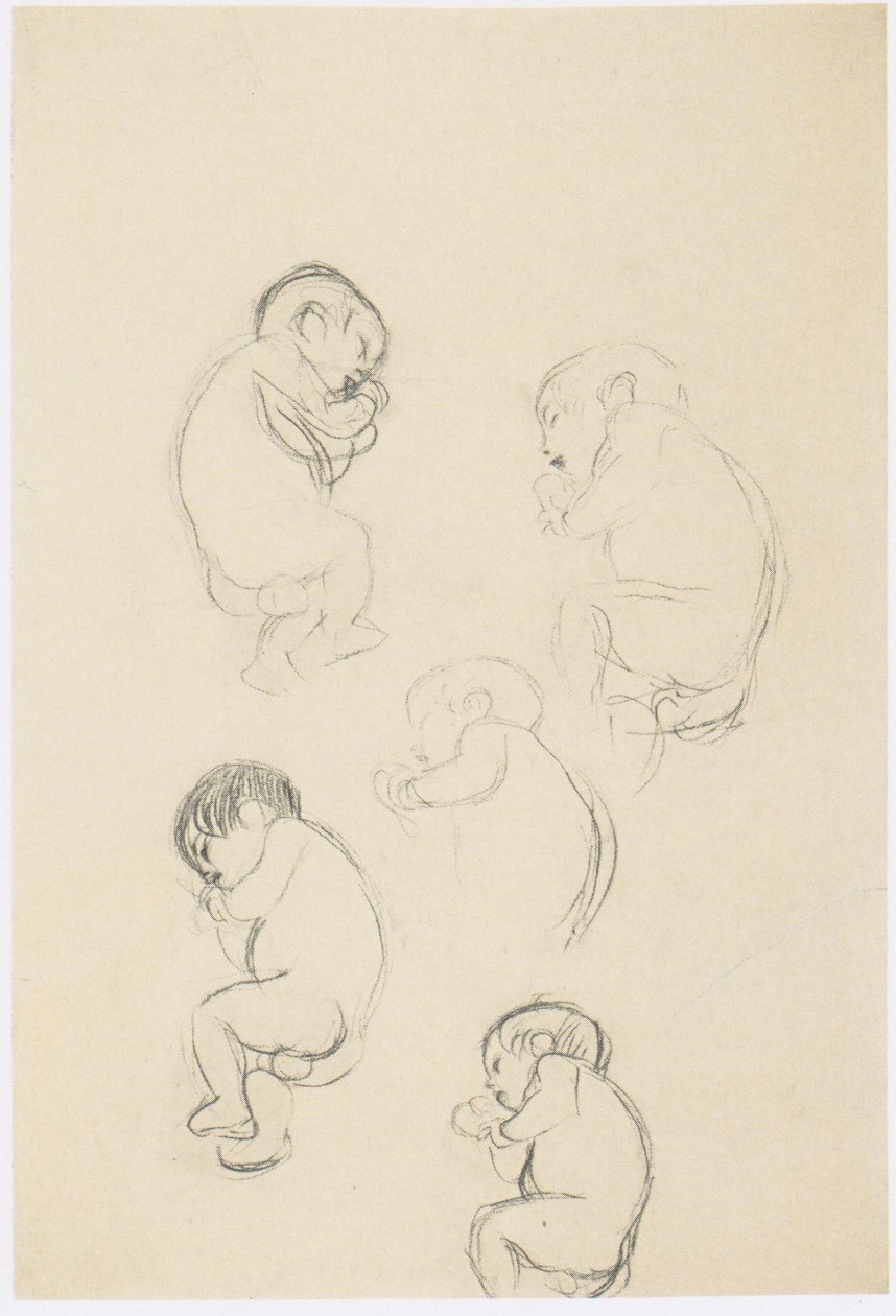 Fem undersøgelser af et sovende barn.jpeg af Gustav Klimt