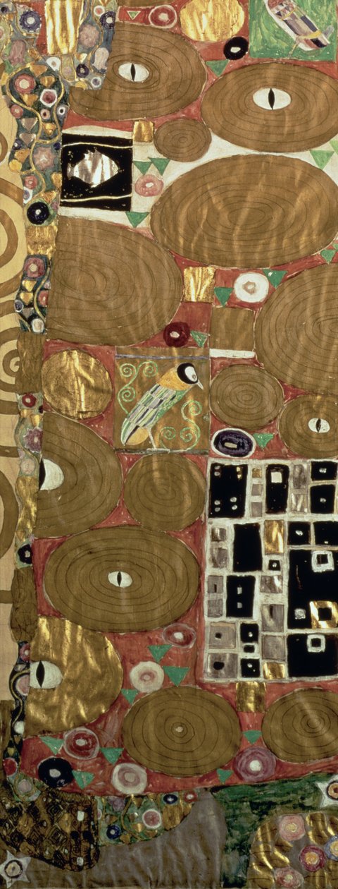 Fulfillment (Stoclet Frieze) c.1905-09 (tempera, wc) (detalje af 65884) af Gustav Klimt