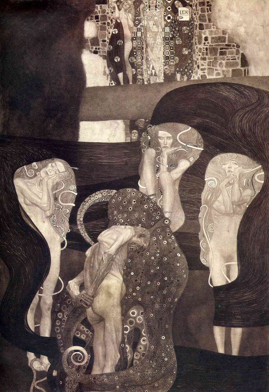 Jurisprudence endelig tilstand 1907 af Gustav Klimt