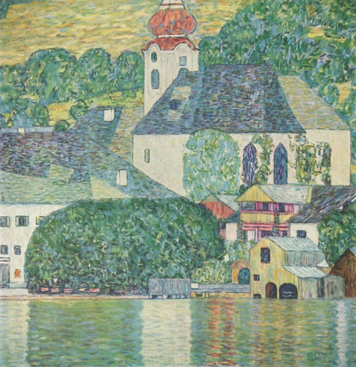 Kirke i Unterach am Attersee af Gustav Klimt