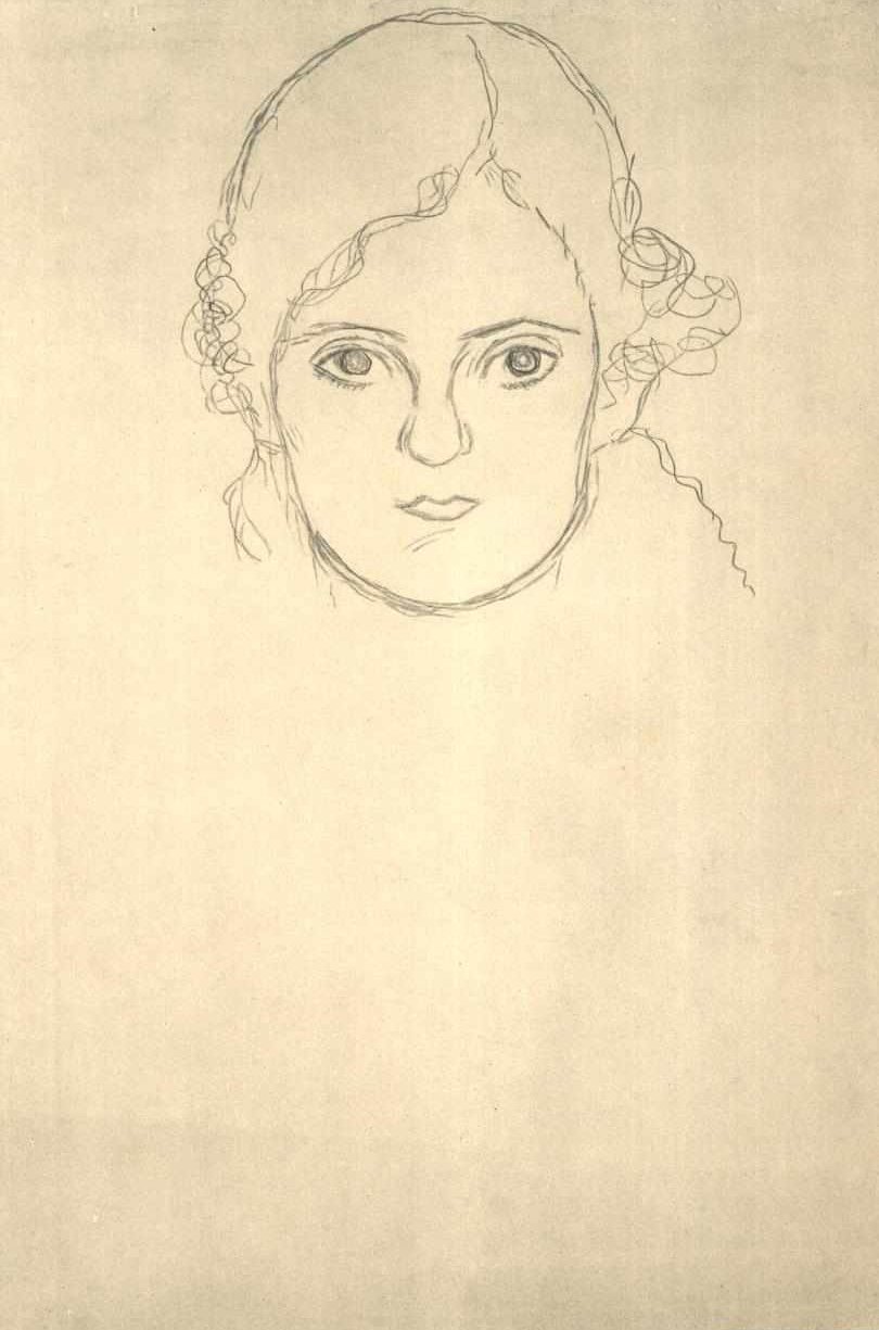 Pigehoved 2 af Gustav Klimt