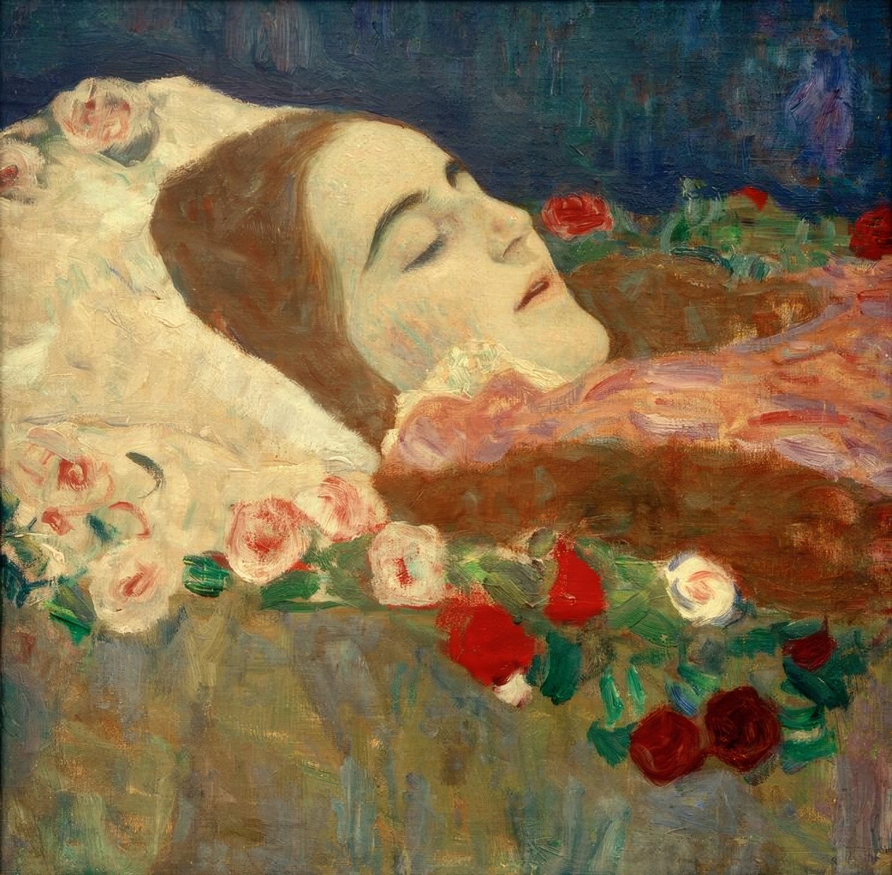 Ria Munk på sit dødsleje af Gustav Klimt