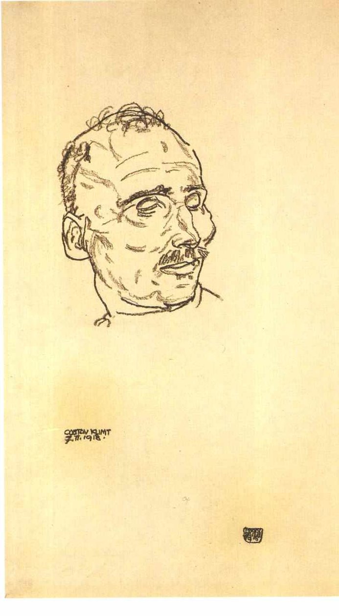 Schiele - Gustav Klimt på sit dødsleje af Gustav Klimt