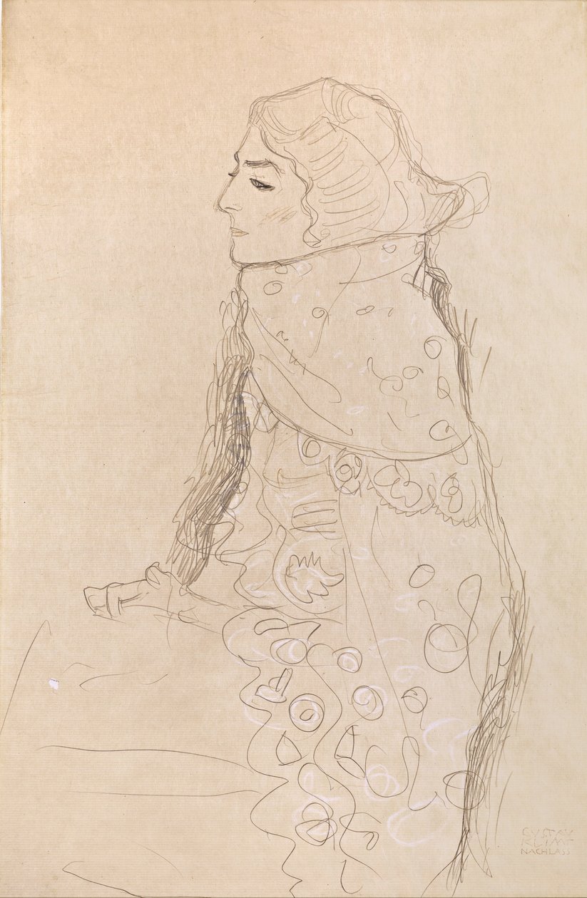 Siddende kvinde af Gustav Klimt