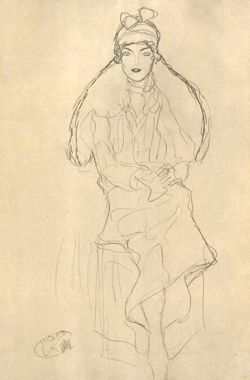 Siddende forfra af Gustav Klimt