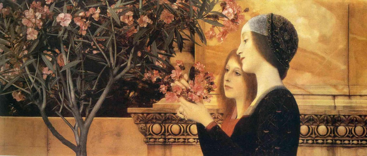 To piger med en oleander af Gustav Klimt