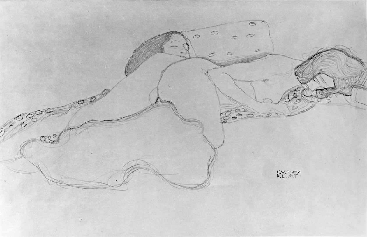 To kvinder sover af Gustav Klimt