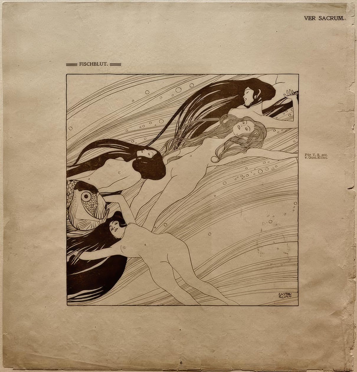 Ver Sacrum 1898, Fischblut / G.Klimt af Gustav Klimt