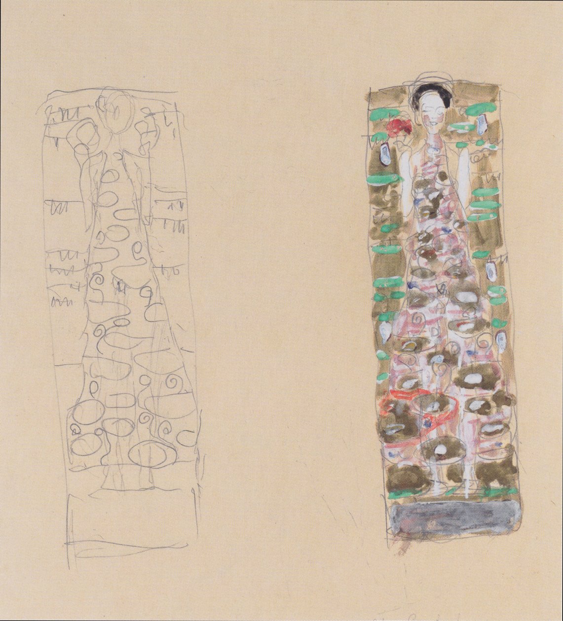 To designs til smykkelagen til Otto Wagner af Gustav Klimt