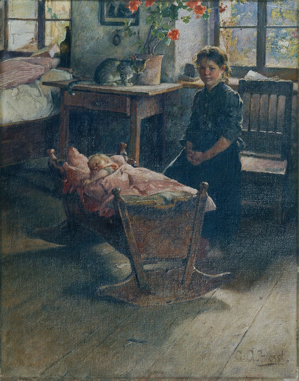 ved vuggen af Gustav Adolf Hessl