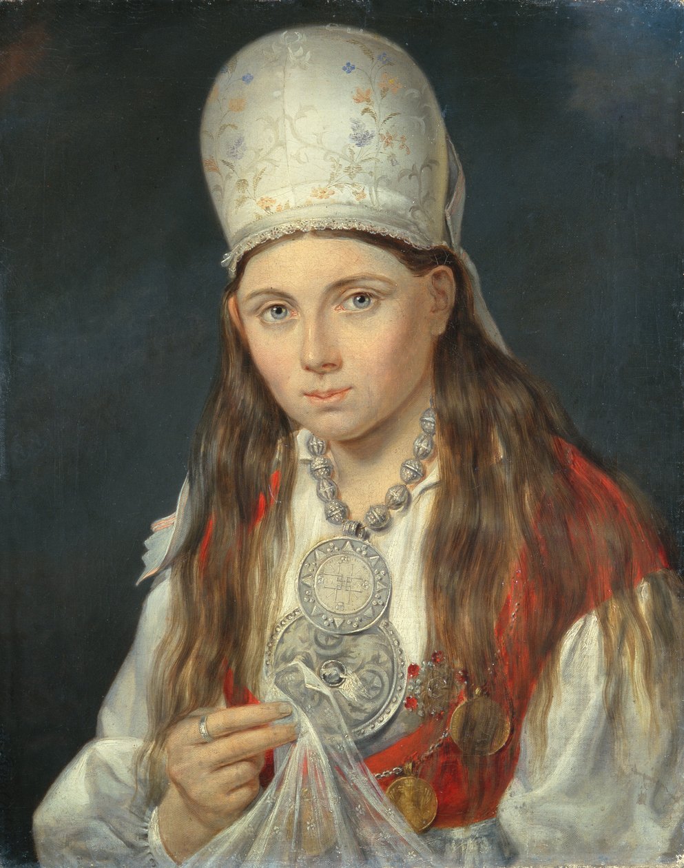 Estisk pige, 1852 af Gustav Adolf Hippius