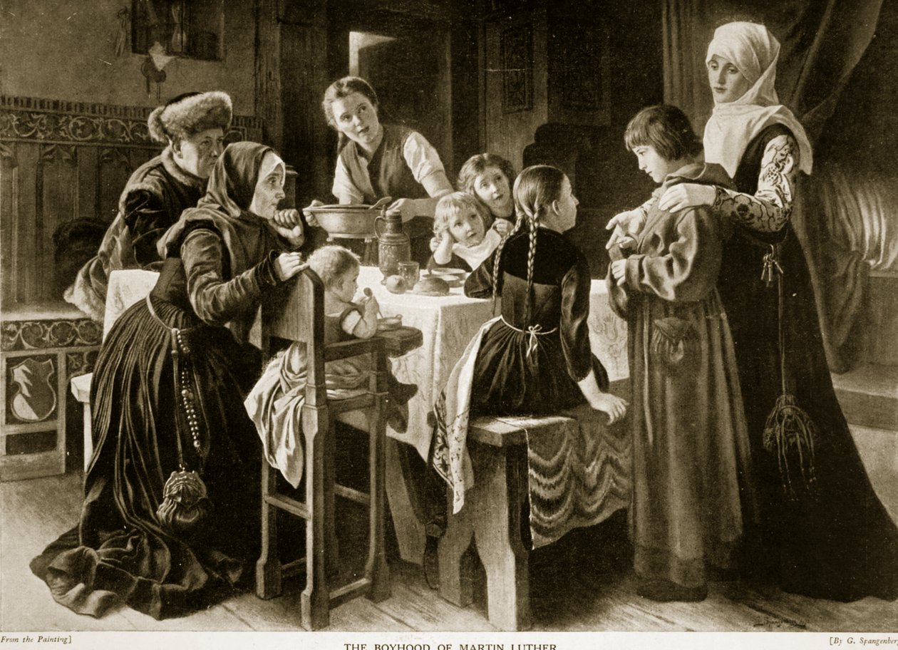 The boyhood of Martin Luther, illustration fra 