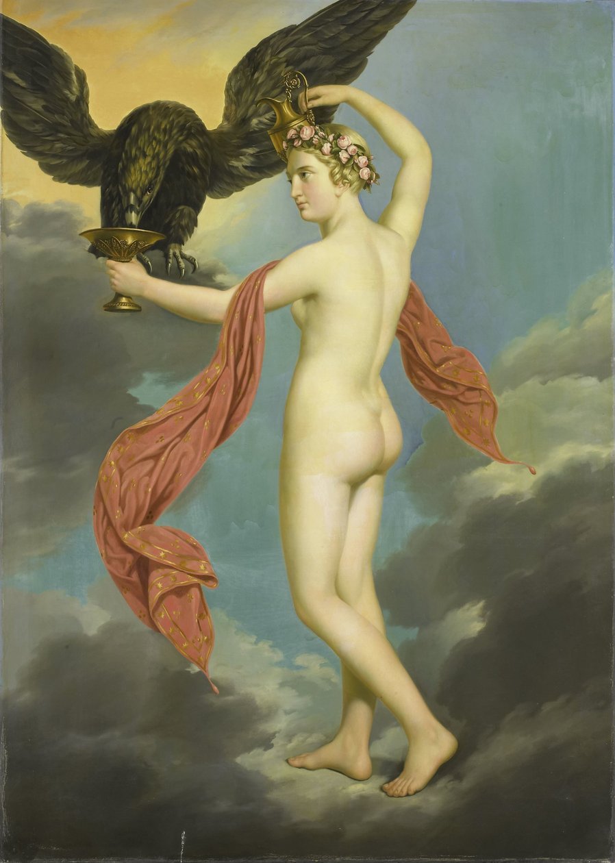 Hebe med Jupiter i skikkelse af en ørn af Gustav Adolphe Diez