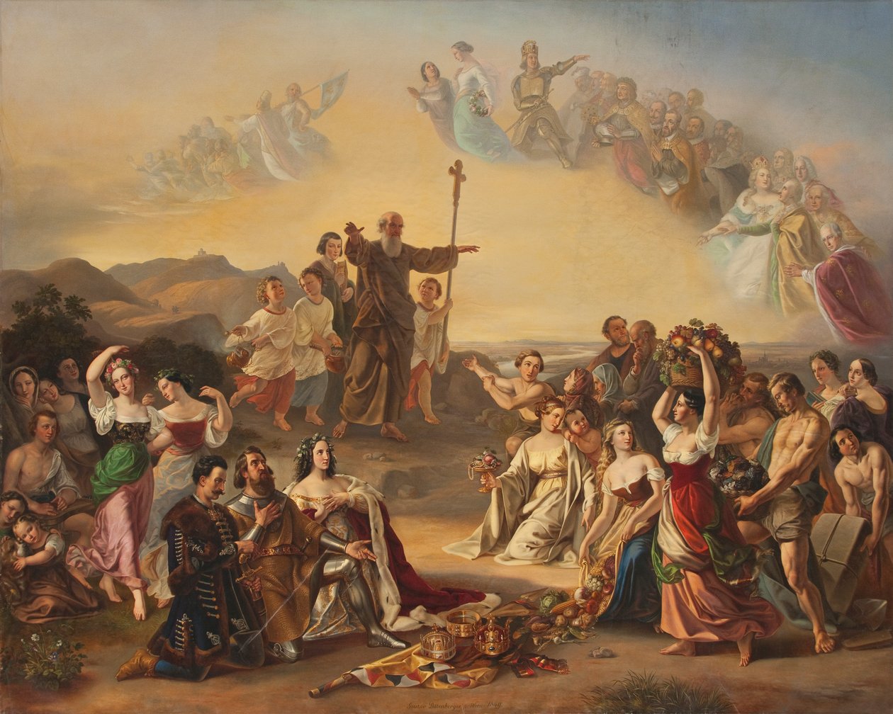 Saint Severin velsigner landet Østrig af Gustav Dittenberger