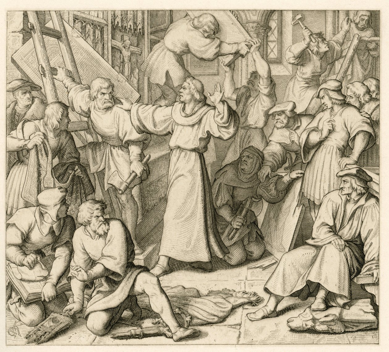 Martin Luther mod ikonoklasmen af Gustav Ferdinand Leopold Konig