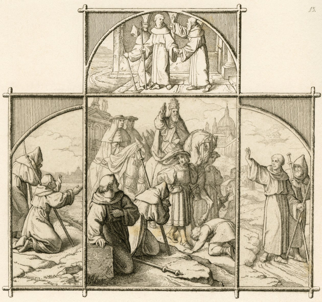 Martin Lutherin matka Roomaan 1510. Hän oli iloinen nähdessään Rooman, mutta oli kauhuissaan loistosta ja turmeluksesta af Gustav Ferdinand Leopold Konig