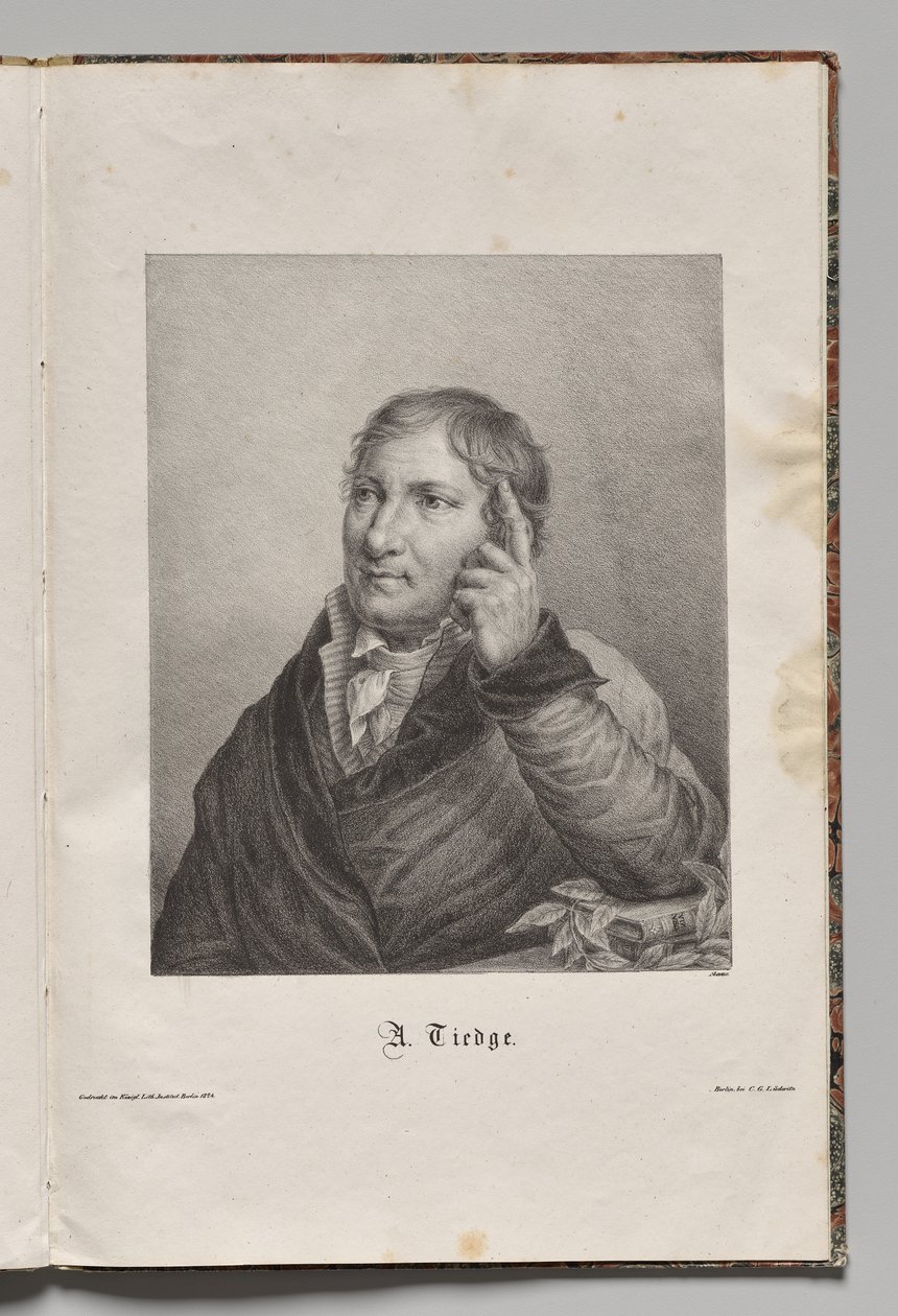 Tysklands berømte forfattere: Portræt af Chrisoph August Tiedge af Gustav Karl Friedrich Luderitz