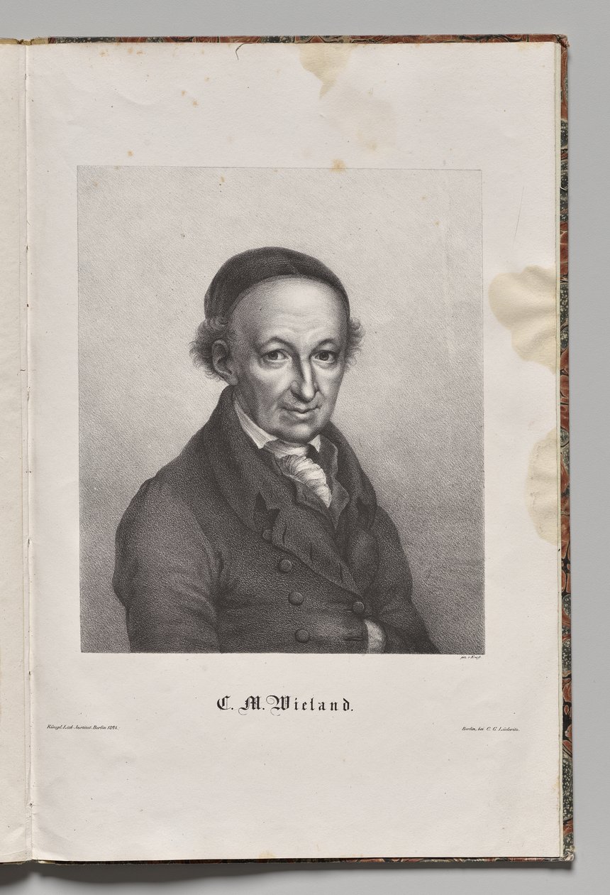 Tysklands berømte forfattere: Portræt af Christopher Martin Wieland af Gustav Karl Friedrich Luderitz